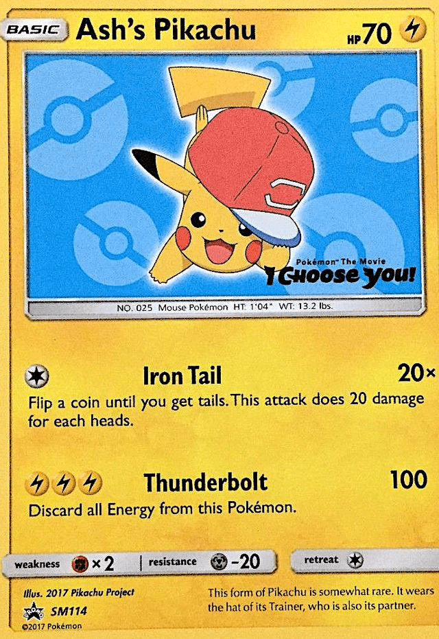 Carta Ash's Pikachu SM114/248 do set SM Black Star Promos — Pokémon TCG | Bynx
