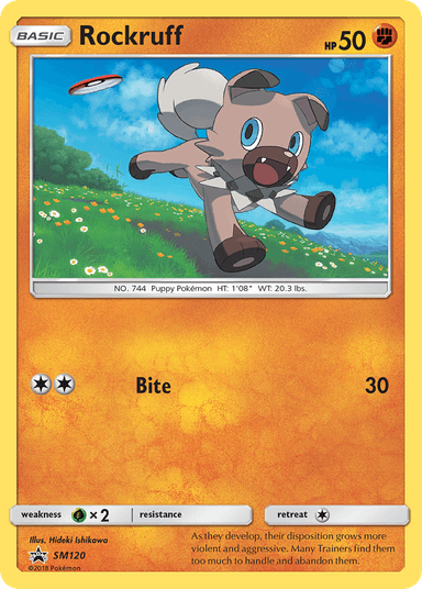 Carta Rockruff SM120/248 do set SM Black Star Promos — Pokémon TCG | Bynx