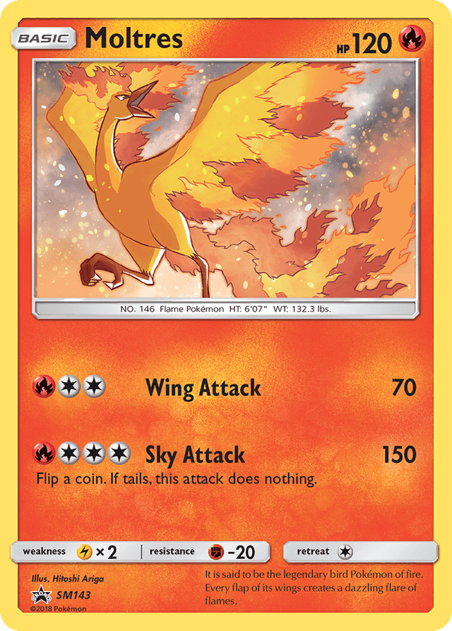 Carta Moltres SM143/248 do set SM Black Star Promos — Pokémon TCG | Bynx