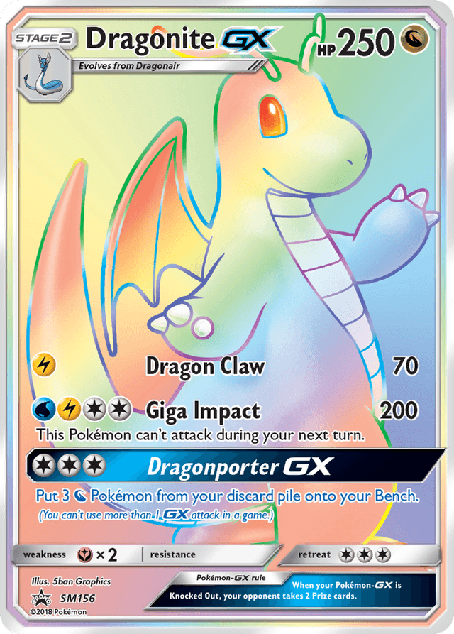 Carta Dragonite-GX SM156/248 do set SM Black Star Promos — Pokémon TCG | Bynx