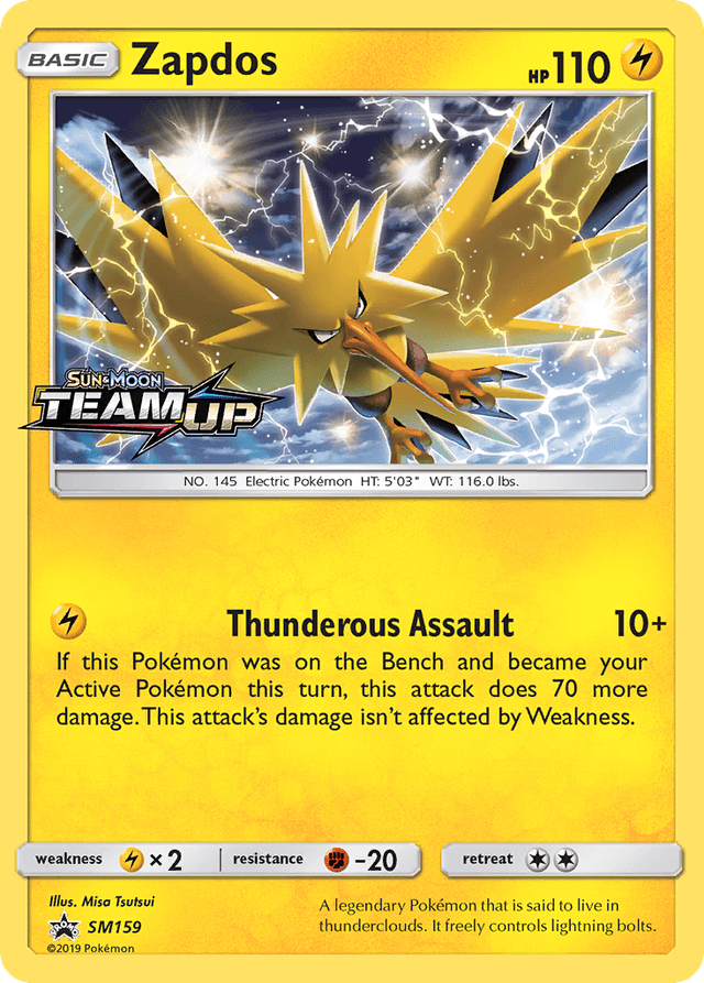 Carta Zapdos SM159/248 do set SM Black Star Promos — Pokémon TCG | Bynx