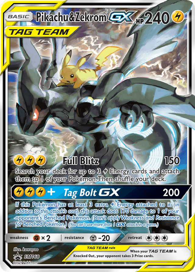Carta Pikachu & Zekrom-GX SM168/248 do set SM Black Star Promos — Pokémon TCG | Bynx