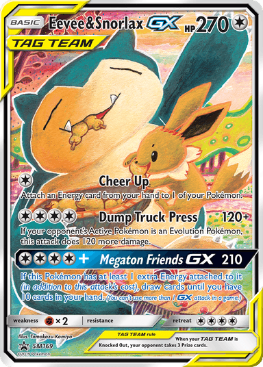 Carta Eevee & Snorlax-GX SM169/248 do set SM Black Star Promos — Pokémon TCG | Bynx
