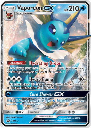 Carta Vaporeon-GX SM172/248 do set SM Black Star Promos — Pokémon TCG | Bynx