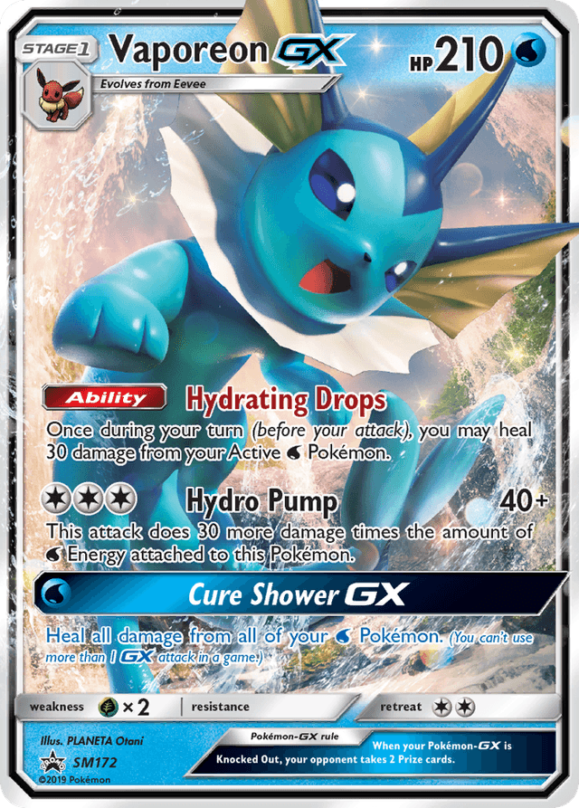 Carta Vaporeon-GX SM172/248 do set SM Black Star Promos — Pokémon TCG | Bynx