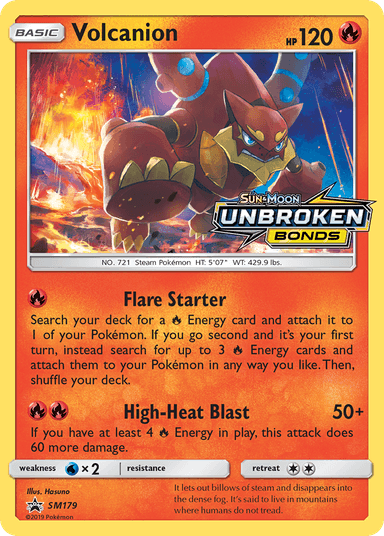 Carta Volcanion SM179/248 do set SM Black Star Promos — Pokémon TCG | Bynx