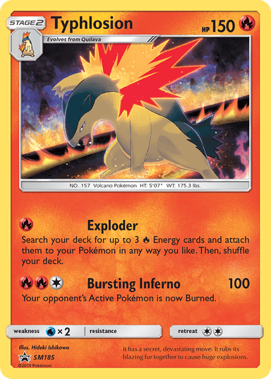 Carta Typhlosion SM185/248 do set SM Black Star Promos — Pokémon TCG | Bynx
