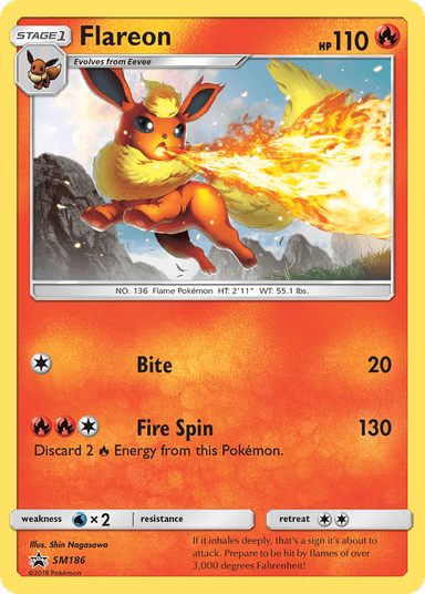 Carta Flareon SM186/248 do set SM Black Star Promos — Pokémon TCG | Bynx