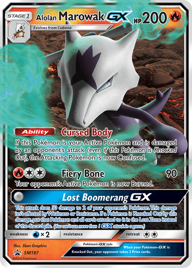 Carta Alolan Marowak-GX SM187/248 do set SM Black Star Promos — Pokémon TCG | Bynx