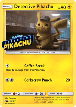 Detective Pikachu SM190 — SM Black Star Promos