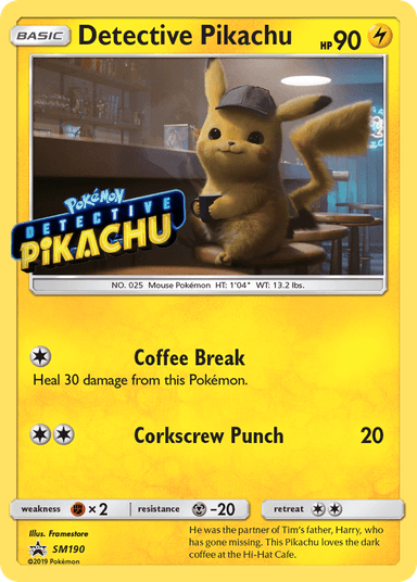 Carta Detective Pikachu SM190/248 do set SM Black Star Promos — Pokémon TCG | Bynx