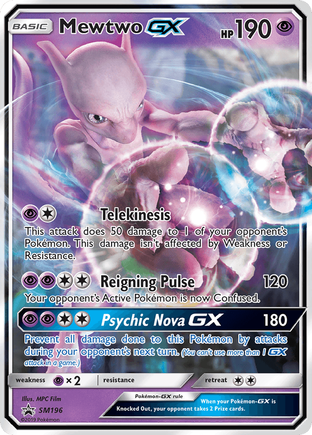 Carta Mewtwo-GX SM196/248 do set SM Black Star Promos — Pokémon TCG | Bynx