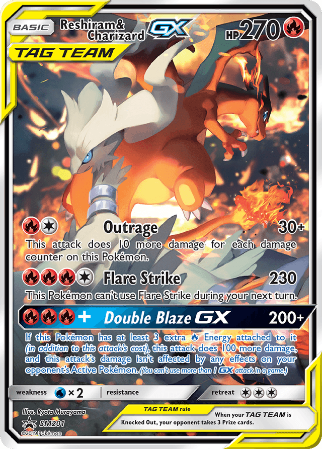 Carta Reshiram & Charizard-GX SM201/248 do set SM Black Star Promos — Pokémon TCG | Bynx