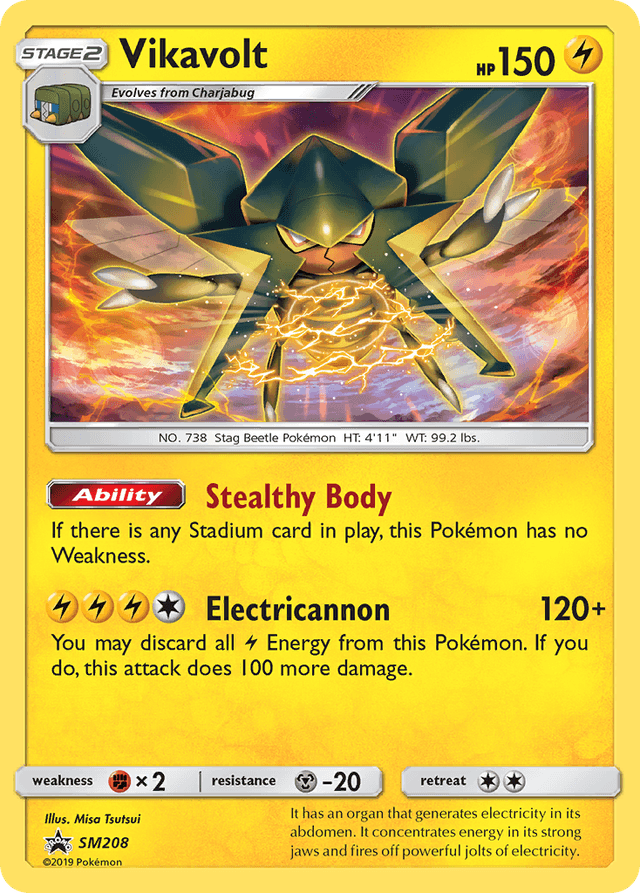 Carta Vikavolt SM208/248 do set SM Black Star Promos — Pokémon TCG | Bynx