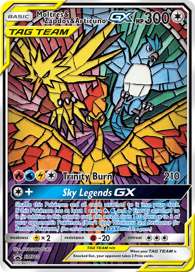 Carta Moltres & Zapdos & Articuno-GX SM210/248 do set SM Black Star Promos — Pokémon TCG | Bynx