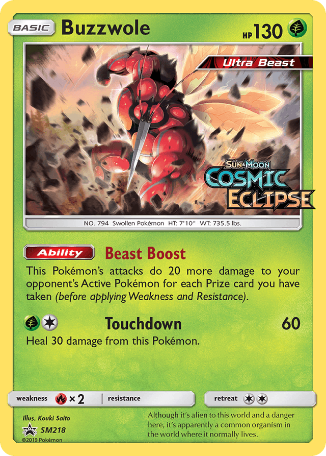 Carta Buzzwole SM218/248 do set SM Black Star Promos — Pokémon TCG | Bynx