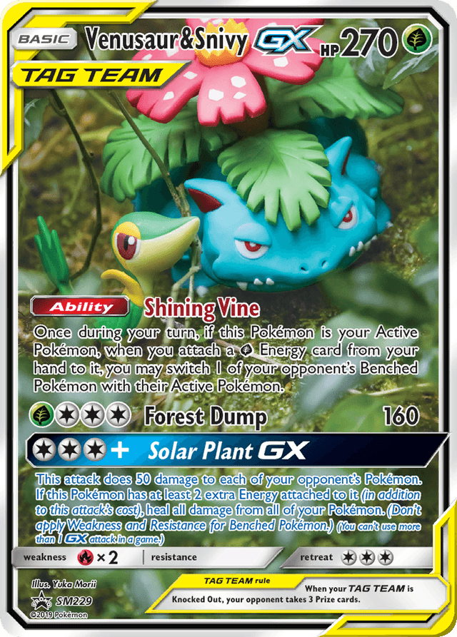 Carta Venusaur & Snivy-GX SM229/248 do set SM Black Star Promos — Pokémon TCG | Bynx