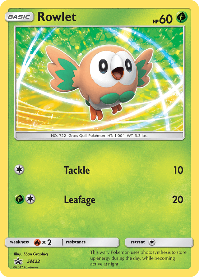 Carta Rowlet SM22/248 do set SM Black Star Promos — Pokémon TCG | Bynx