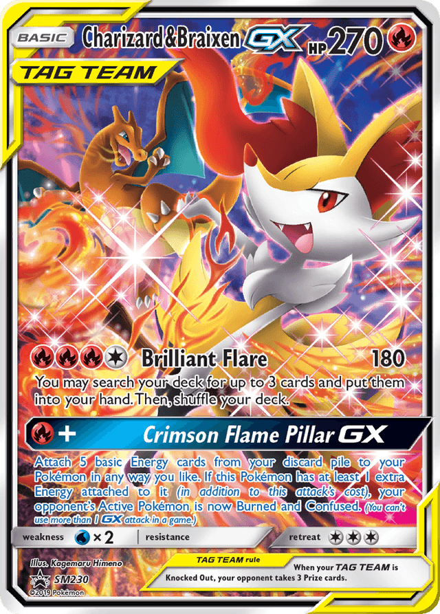 Carta Charizard & Braixen-GX SM230/248 do set SM Black Star Promos — Pokémon TCG | Bynx