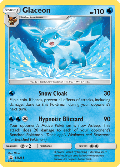 Carta Glaceon SM238/248 do set SM Black Star Promos — Pokémon TCG | Bynx
