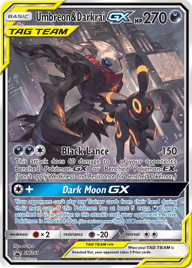 Carta Umbreon & Darkrai-GX SM241/248 do set SM Black Star Promos — Pokémon TCG | Bynx