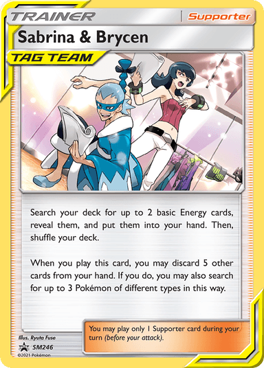 Carta Sabrina & Brycen SM246/248 do set SM Black Star Promos — Pokémon TCG | Bynx