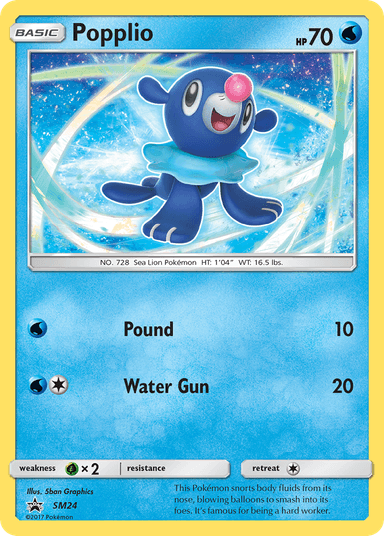 Carta Popplio SM24/248 do set SM Black Star Promos — Pokémon TCG | Bynx