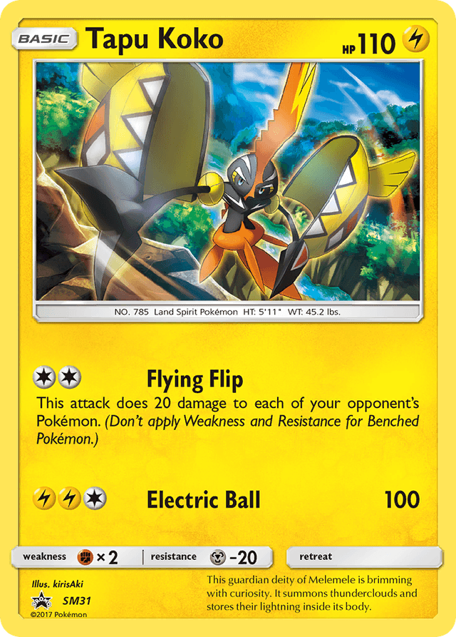 Carta Tapu Koko SM31/248 do set SM Black Star Promos — Pokémon TCG | Bynx