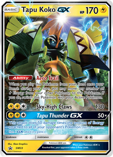Carta Tapu Koko-GX SM33/248 do set SM Black Star Promos — Pokémon TCG | Bynx