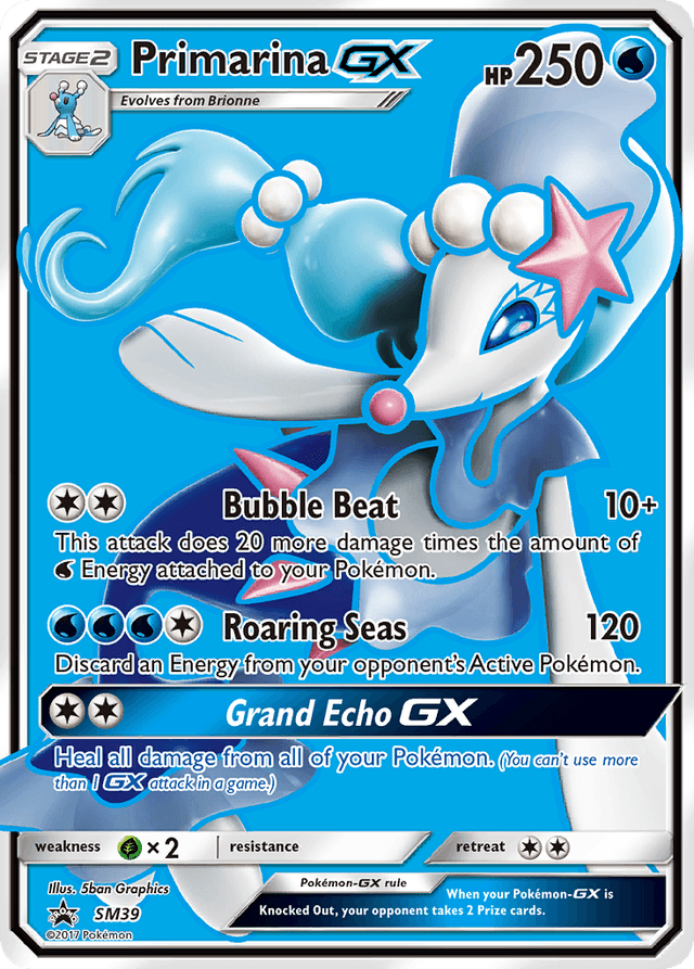 Carta Primarina-GX SM39/248 do set SM Black Star Promos — Pokémon TCG | Bynx