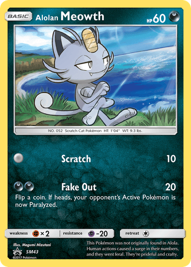 Carta Alolan Meowth SM43/248 do set SM Black Star Promos — Pokémon TCG | Bynx