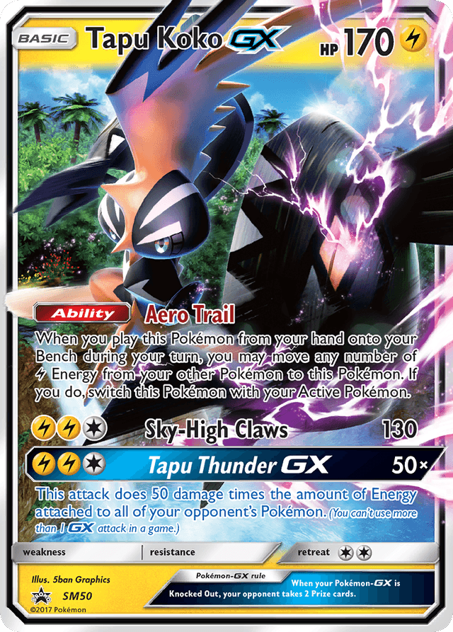Carta Tapu Koko-GX SM50/248 do set SM Black Star Promos — Pokémon TCG | Bynx