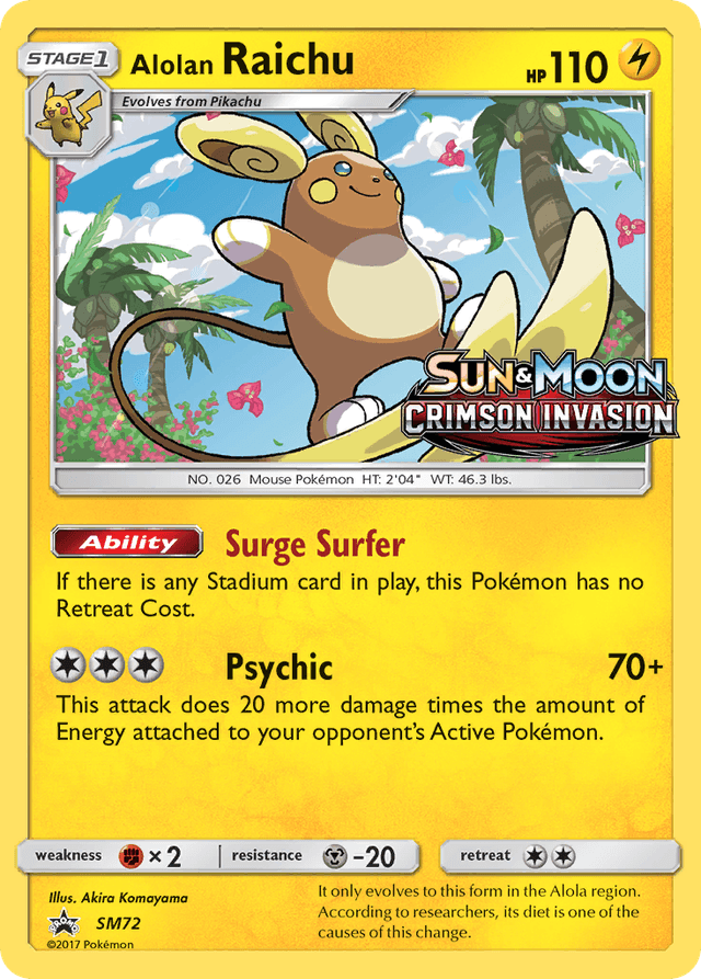 Carta Alolan Raichu SM72/248 do set SM Black Star Promos — Pokémon TCG | Bynx