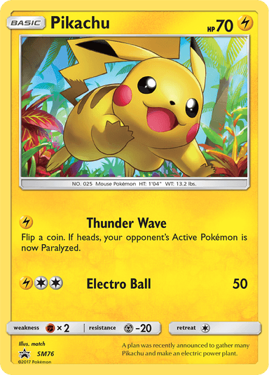 Carta Pikachu SM76/248 do set SM Black Star Promos — Pokémon TCG | Bynx