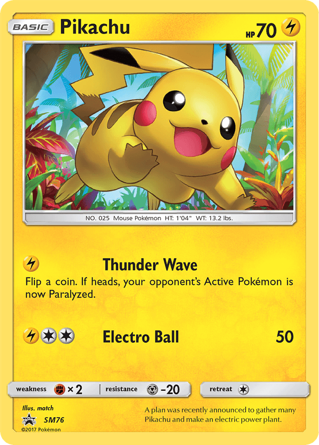 Carta Pikachu SM76/248 do set SM Black Star Promos — Pokémon TCG | Bynx
