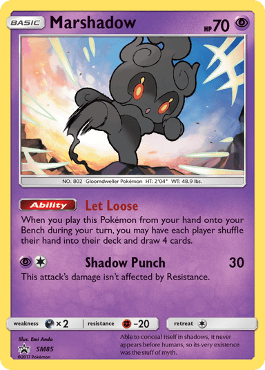 Carta Marshadow SM85/248 do set SM Black Star Promos — Pokémon TCG | Bynx