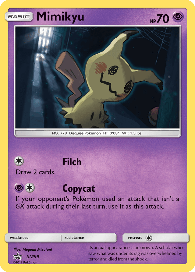 Carta Mimikyu SM99/248 do set SM Black Star Promos — Pokémon TCG | Bynx