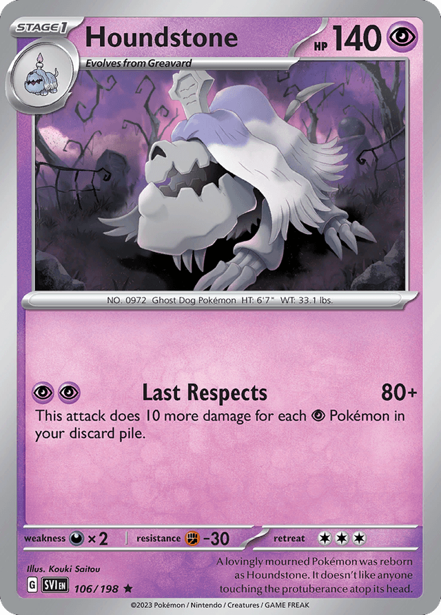 Carta Houndstone 106/198 do set Scarlet & Violet — Pokémon TCG | Bynx