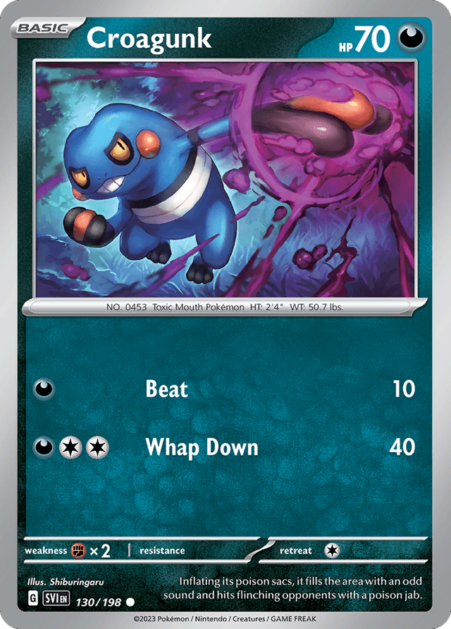 Carta Croagunk 130/198 do set Scarlet & Violet — Pokémon TCG | Bynx