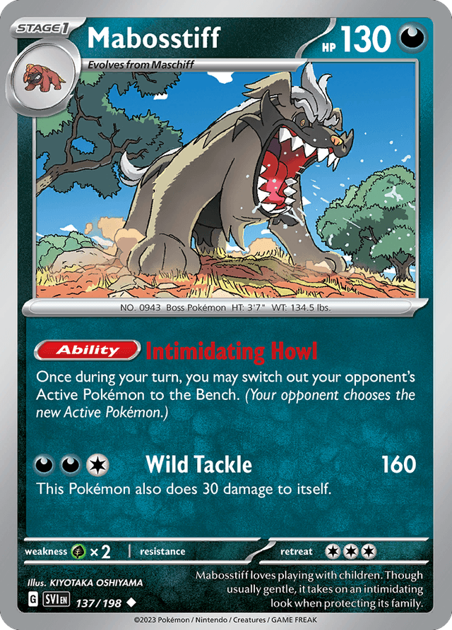 Carta Mabosstiff 137/198 do set Scarlet & Violet — Pokémon TCG | Bynx