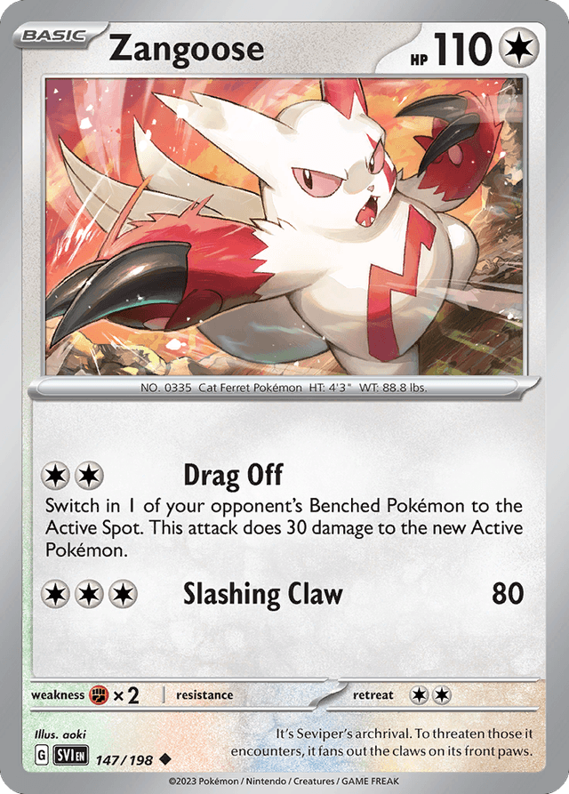 Carta Zangoose 147/198 do set Scarlet & Violet — Pokémon TCG | Bynx