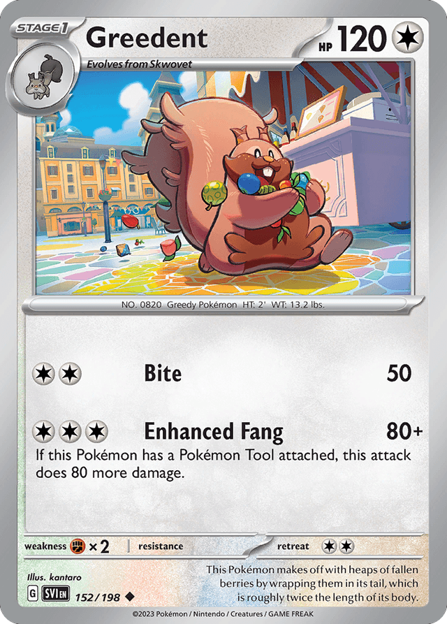 Carta Greedent 152/198 do set Scarlet & Violet — Pokémon TCG | Bynx