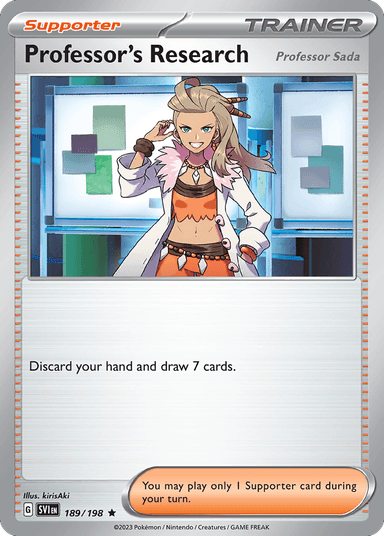 Carta Professor's Research (Professor Sada) 189/198 do set Scarlet & Violet — Pokémon TCG | Bynx