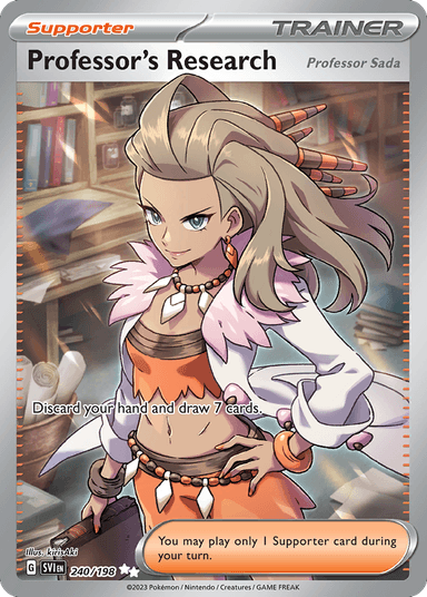 Carta Professor's Research (Professor Sada) 240/198 do set Scarlet & Violet — Pokémon TCG | Bynx