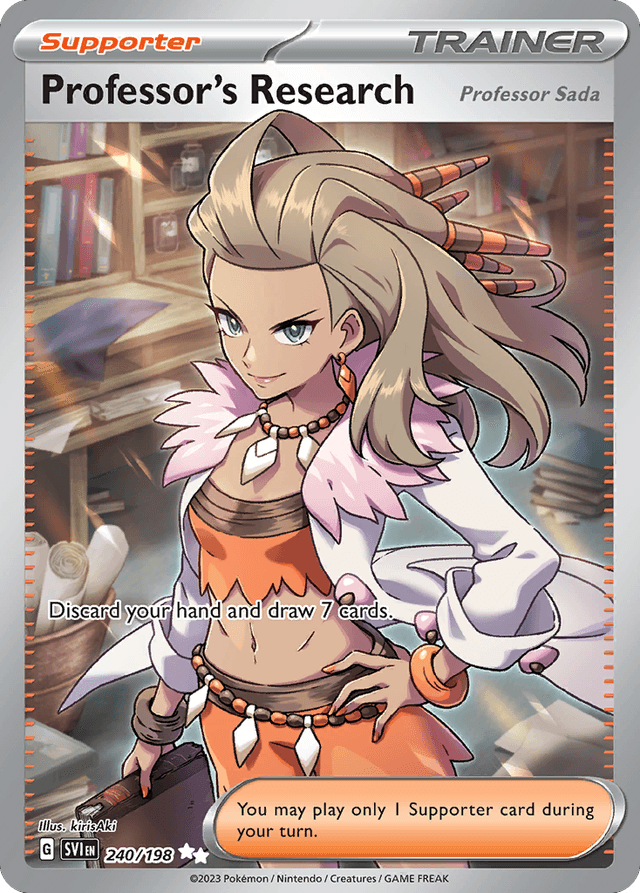 Carta Professor's Research (Professor Sada) 240/198 do set Scarlet & Violet — Pokémon TCG | Bynx