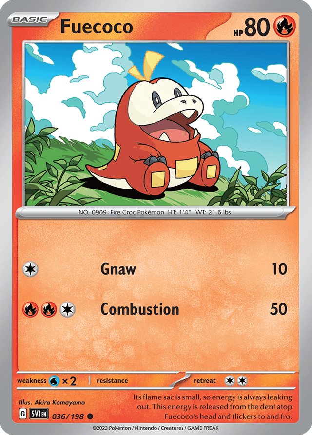 Carta Fuecoco 36/198 do set Scarlet & Violet — Pokémon TCG | Bynx