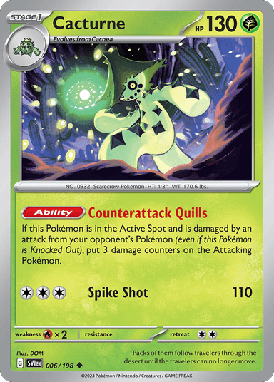 Carta Cacturne 6/198 do set Scarlet & Violet — Pokémon TCG | Bynx
