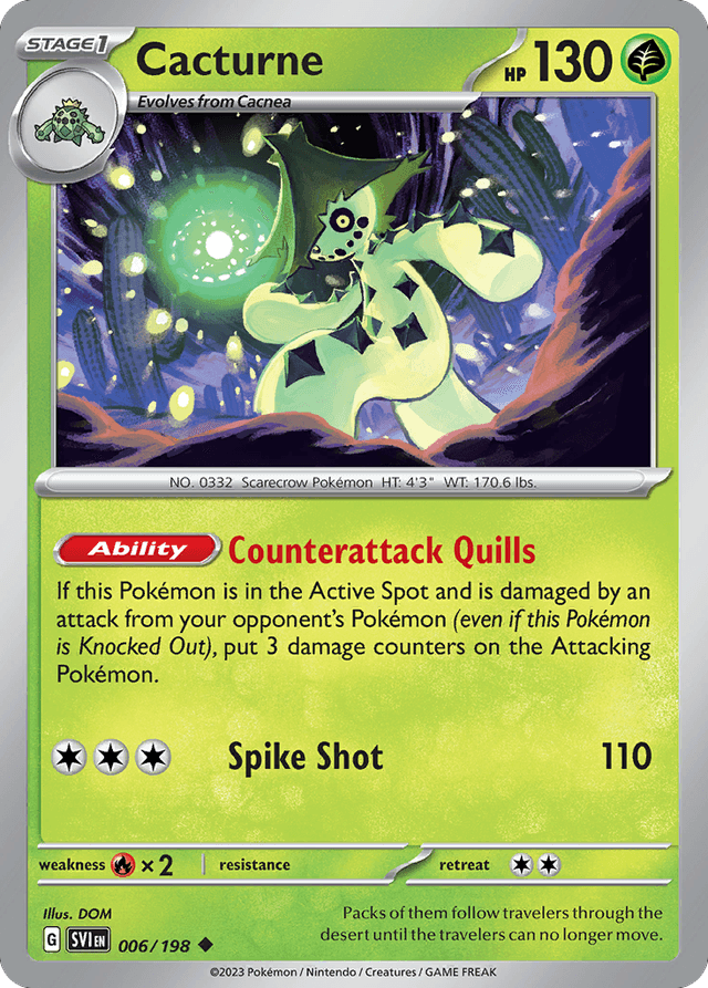 Carta Cacturne 6/198 do set Scarlet & Violet — Pokémon TCG | Bynx