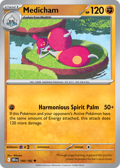 Carta Medicham 100/182 do set Destined Rivals — Pokémon TCG | Bynx