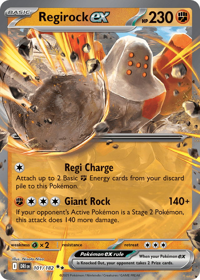 Carta Regirock ex 101/182 do set Destined Rivals — Pokémon TCG | Bynx